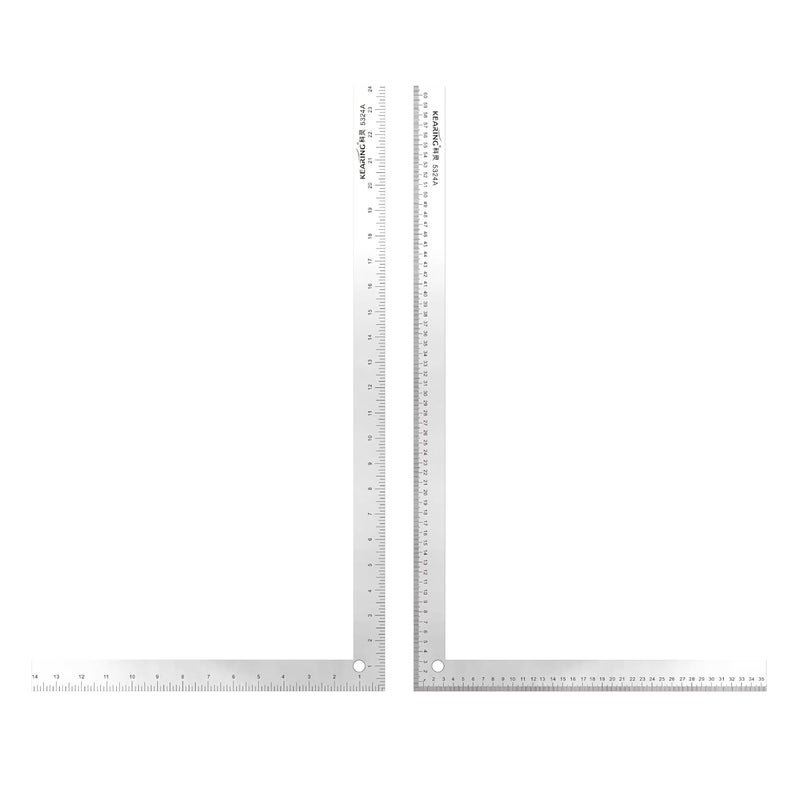 KEARING L-Square Curve Ruler,24 x 14inch and 60 x 35cm Aviation Aluminum Fashion Designer's Ruler for Pattern Making - Image 1